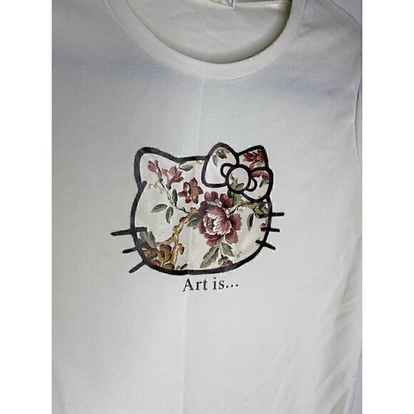 Miaoer Top Size Small NO TAG Women's Hello Kitty Art Is... Printed Shirt Floral - Picture 4 of 4